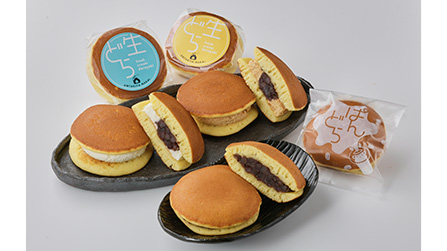 Pandora dorayaki, crafted with specially selected red bean paste; the classic fresh dorayaki, Cream no Namadora, and the limited-edition Kinako Cream no Namadora